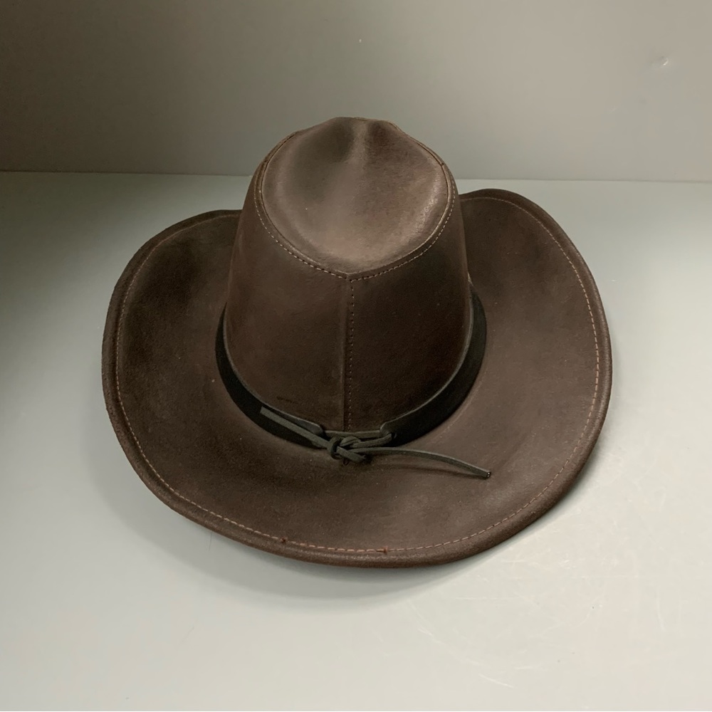 Henschel Walker U Shape It Raging Bull Leather Outback Cowboy/Cowgirl Hat M - Picture 5 of 16